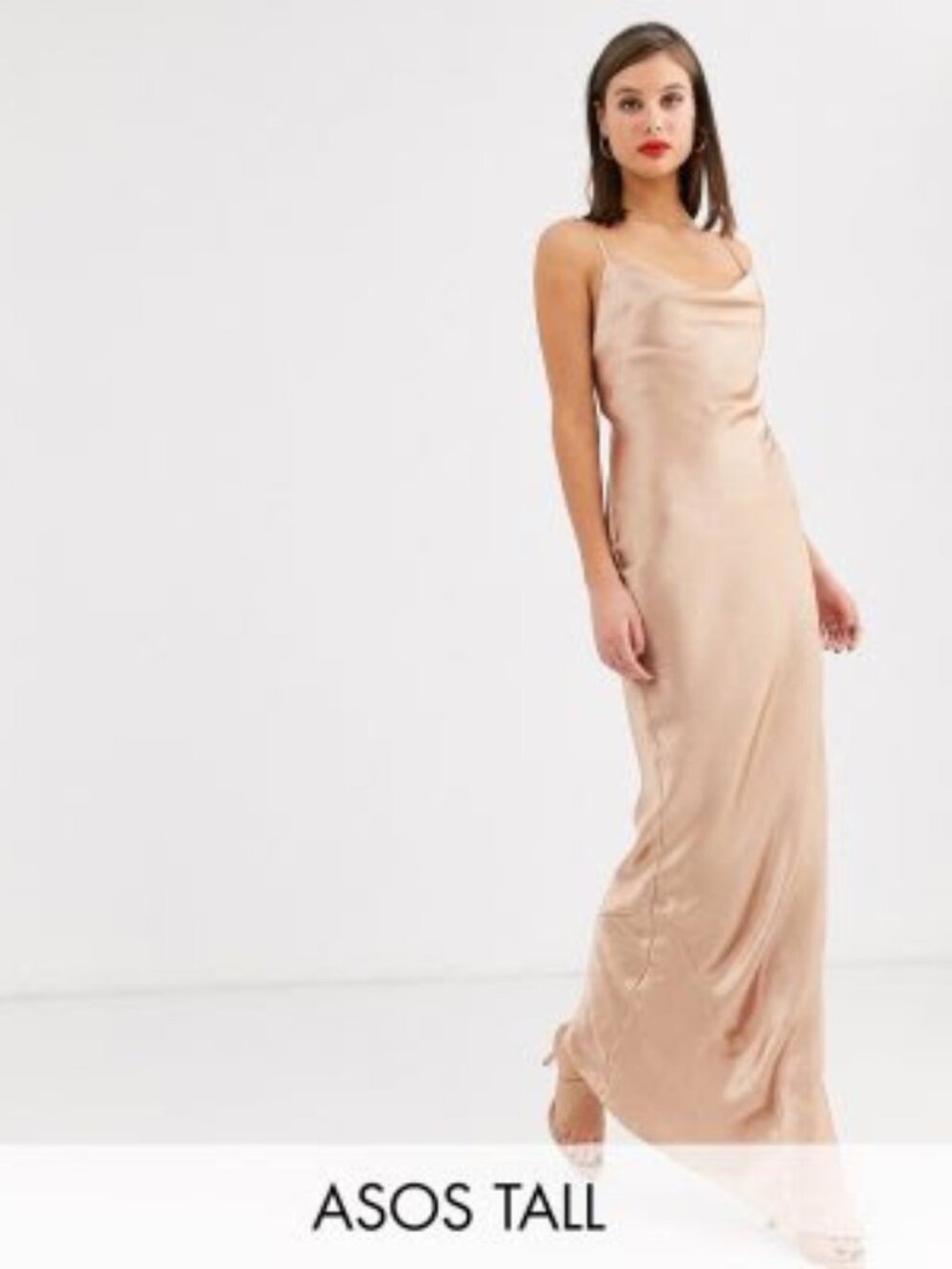 ASOS DESIGN Tall High Shine Satin Cami Slip Maxi Dress – Size 16 – NWT